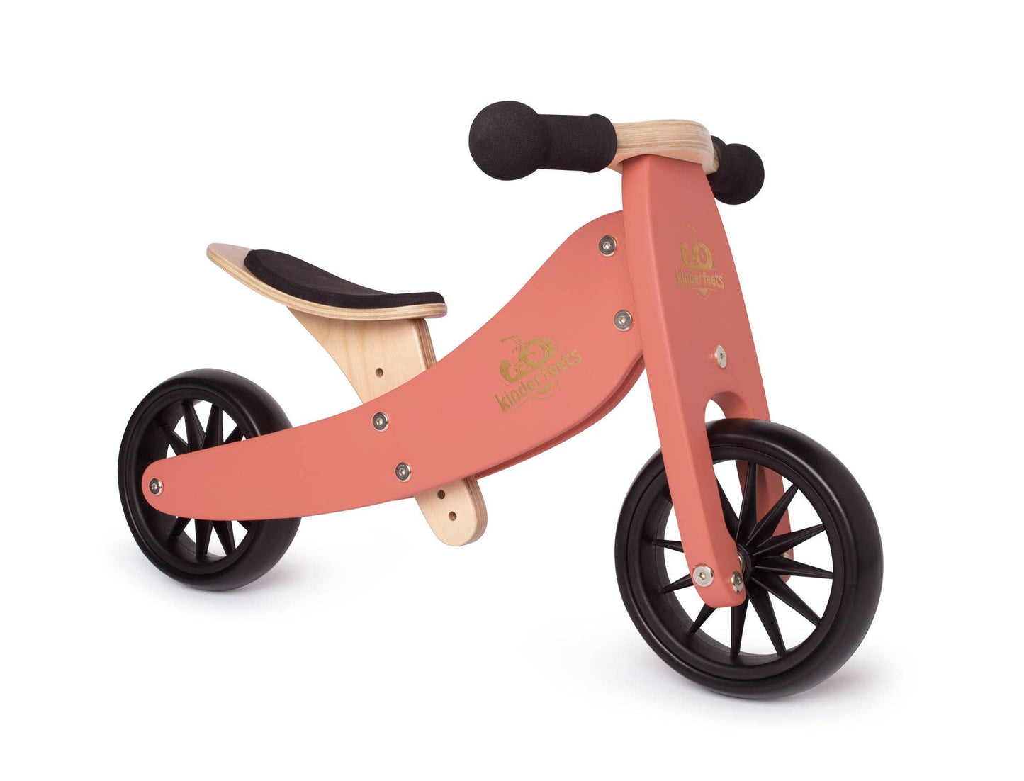 kinderfeets - Tiny Tot 2-in-1 Wooden Balance Bike Coral