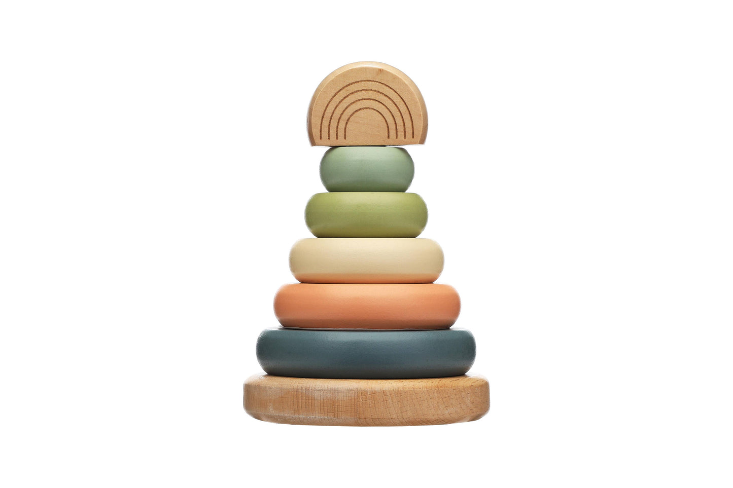 Pearhead - Wooden Stacking Rainbow Tower Baby & Toddler Toy