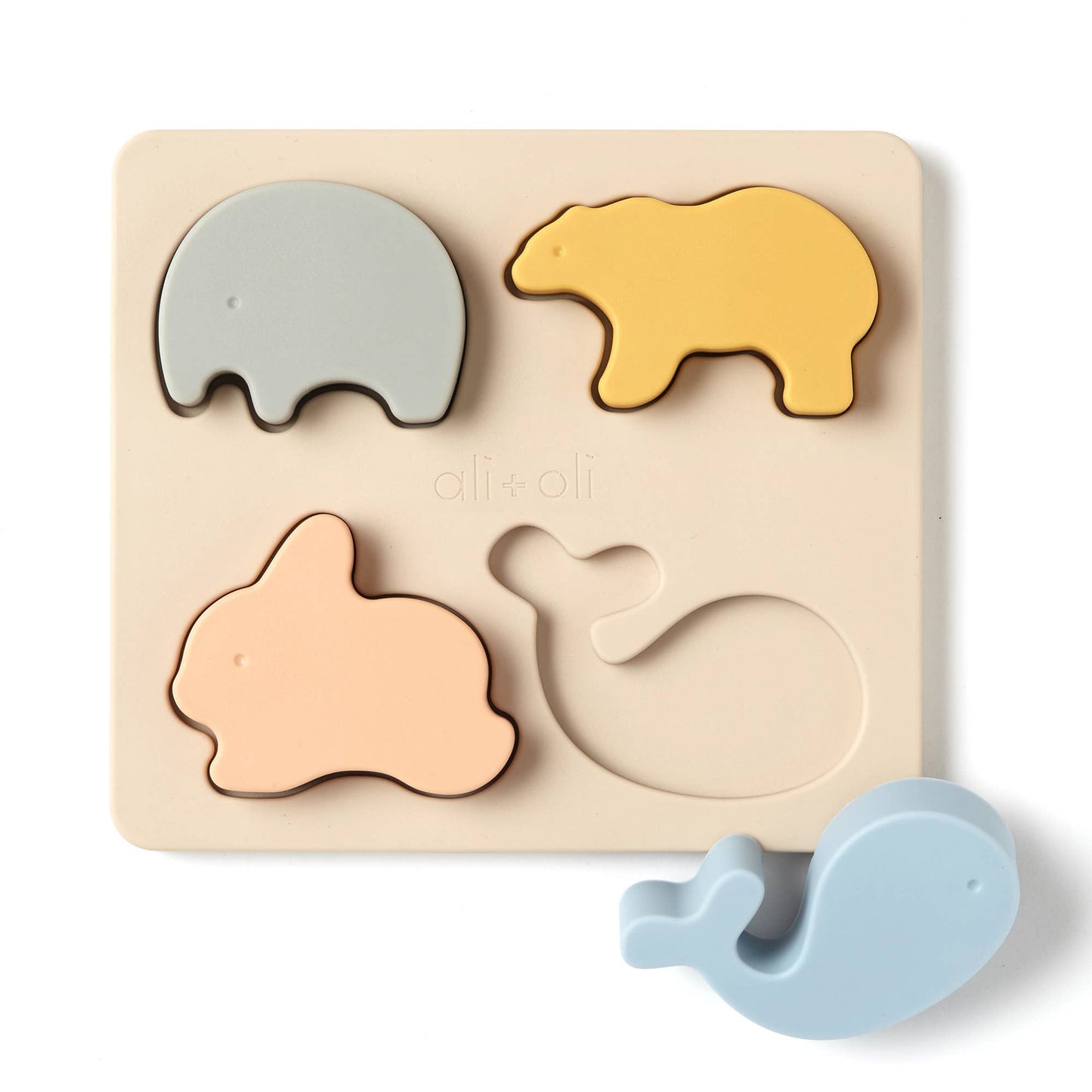 Ali+Oli - Baby Soft Silicone Mini-Animal Puzzle (4pc) Toys for Toddler