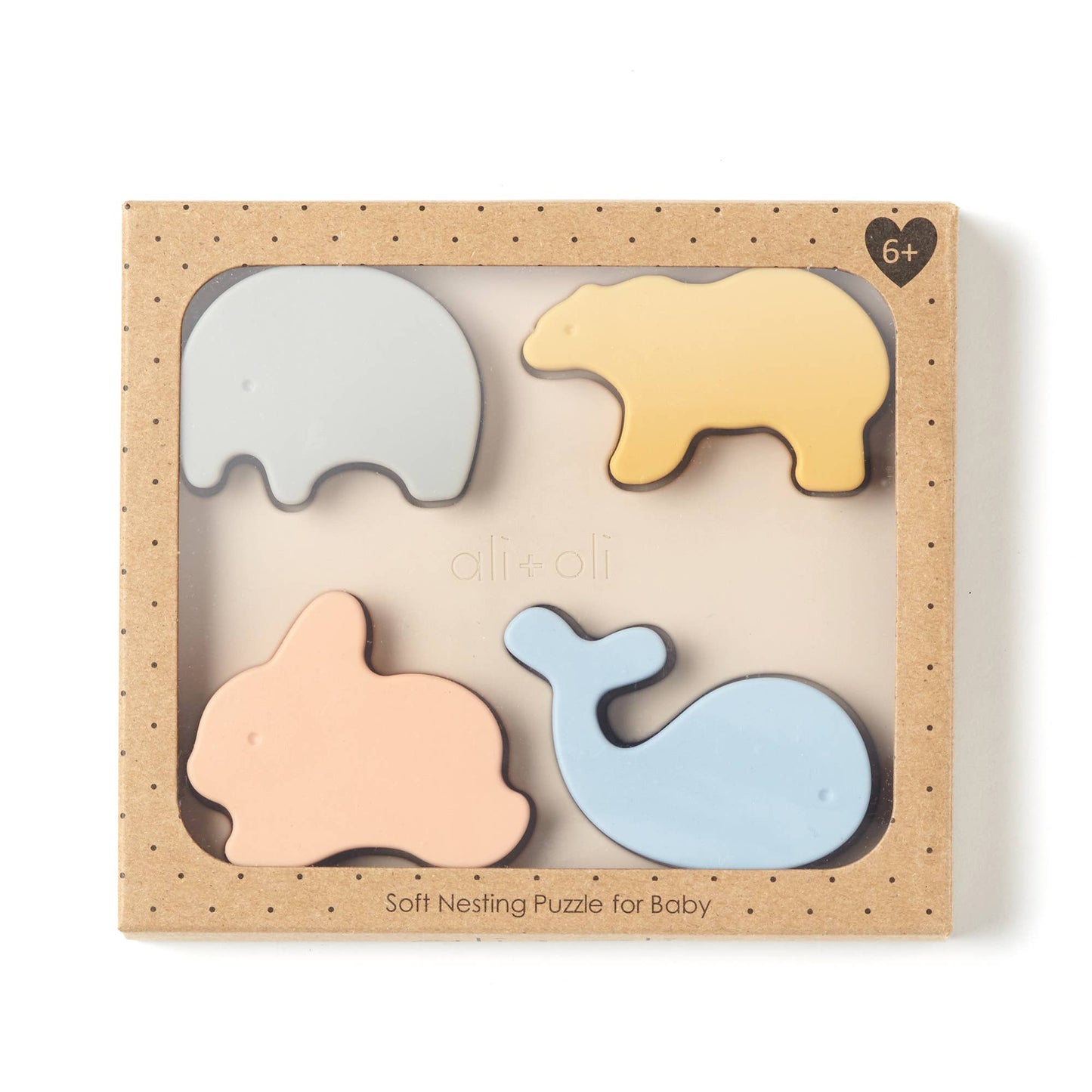 Ali+Oli - Baby Soft Silicone Mini-Animal Puzzle (4pc) Toys for Toddler