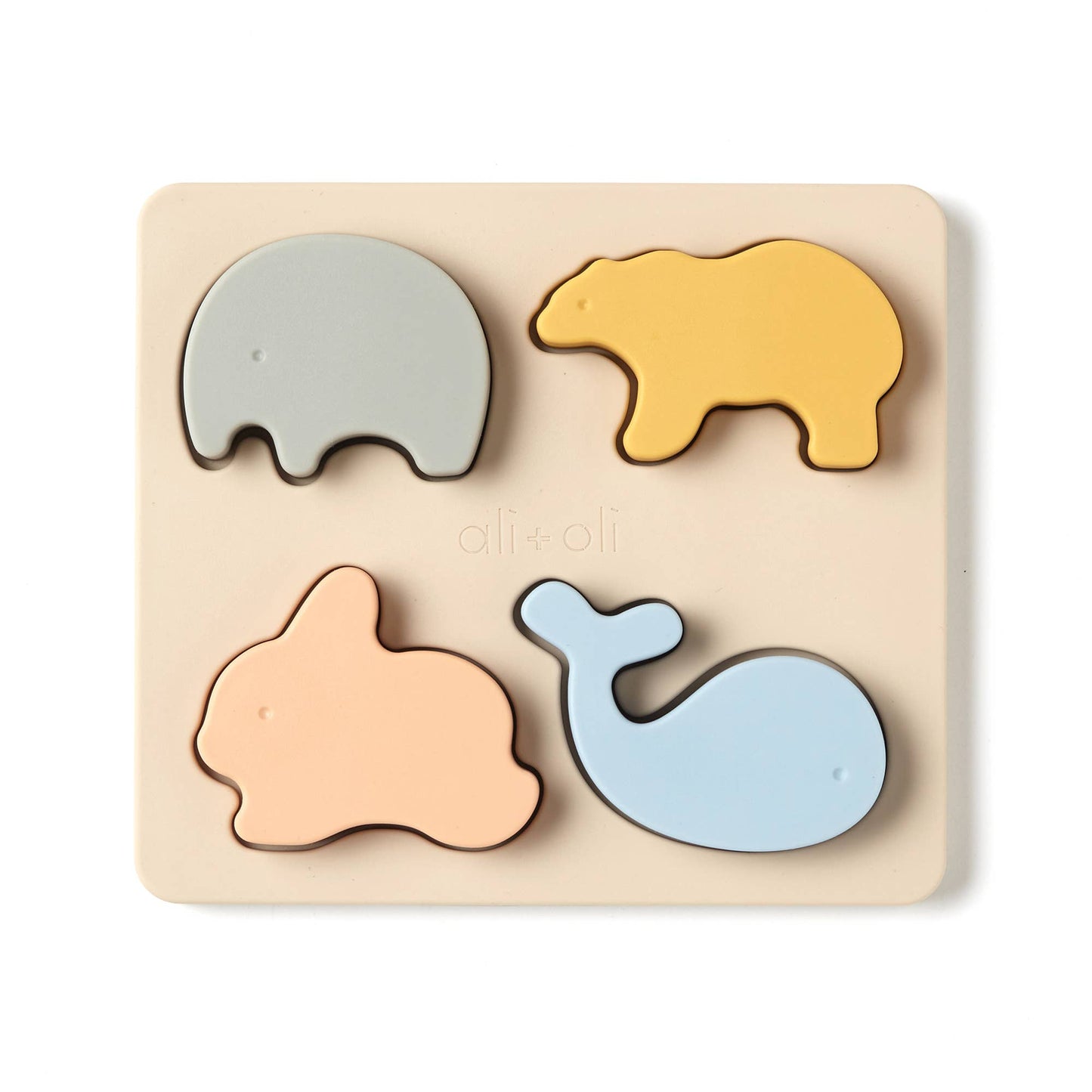 Ali+Oli - Baby Soft Silicone Mini-Animal Puzzle (4pc) Toys for Toddler
