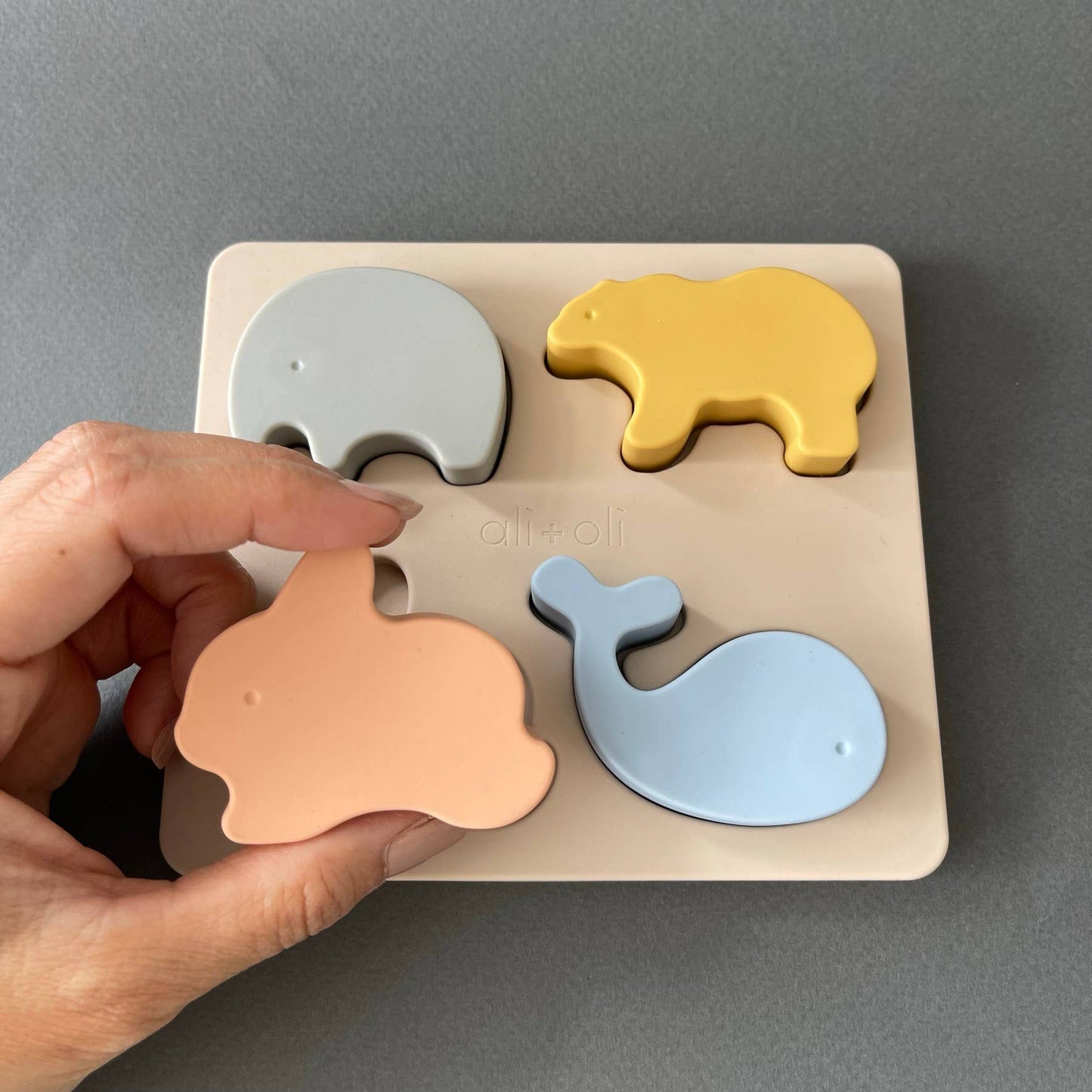 Ali+Oli - Baby Soft Silicone Mini-Animal Puzzle (4pc) Toys for Toddler